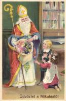 Üdvözlet a Mikulástól / Saint Nicholas, litho (EK)