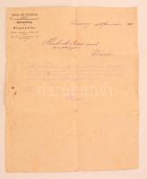 1880 Pozsony, Vág-völgyi vasút, Waagthalbahn. Vasúti nyugdíjintézet igazolása tagfelvételről, hajtva / pension fund membership certificate