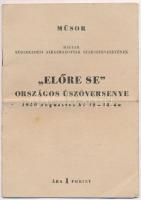 1950 Az "Előre SE" országos úszóversenyének műsora,