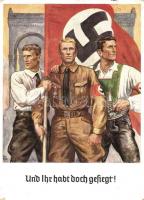 1938 Und Ihr habt doch gesiegt! Offizielle Erinnerungspostkarte zum 9. November / NS propaganda, 6 Ga, So. Stpl. s: Elk Eber (EK)