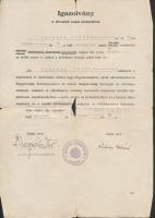 1940 Bp., A Magyar Királyi Postaigazgatóság által kiállított bizonyítványok és hivatali eskü letétel...