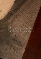 Rónai jelzéssel: Női portré. Szén, papír, antik keretben, 31×25 cm