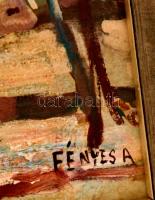 Fényes jelzéssel: Téli falu. Olaj, karton, keretben, 20×28 cm