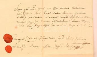 1779 Nemesi származás igazolásának kéréséről szóló bizonyságlevél, viaszpecséttel