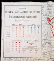cca 1880 Az Osztrák-Magyar Monarchia textilipara. Nagyméretű térkép. 1:500 000 92x72 cm / large map ...