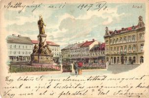 Arad, Vértanú szobor / martyrs statue, Kunstanstalt Kosmos litho (EK)