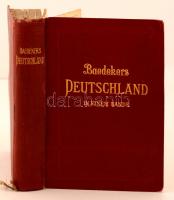 Baedeker, Karl: Deutschland in einem Bande. Handbuch für Reisende. Mit 19 Karten und 64 Plänen. Leipzig, 1906, Verlag von Karl Baedeker, 452 p. Kiadói egészvászon kötés, térképmellékletekkel, festett lapszélekkel. Gerincen kopások