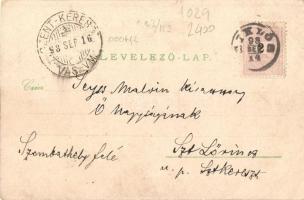 1898 Pécs, Takarékpénztár, Széchényi tér, székesegyház, Király utca, kiadja Blancz József, Art Nouve...