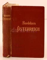 Karl Baedeker: Österreich Handbuch für Reisiende. Leipzig, 1926, Verlag von Karl Baedeker, Kiadói aranyozott egészvászon kötés. Sérült kötés, / Linen binding in German language. The spine is damaged