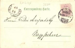 1898 Fiume, Trsat, Tersatto; Kegytemplom / church, floral, litho (EK)