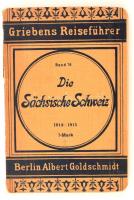 Griebens Reiseführer. Die Sächsische Schweiz. 1914. Útikönyv sok térképpel, szép állapotban / with many maps in full linen bindig, in good condition