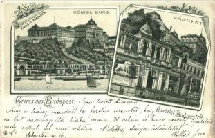 1898 Budapest, Királyi vár, várkert, floral, litho (Rb)