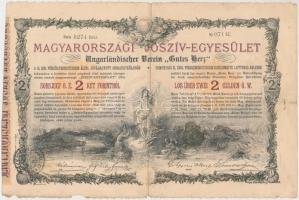 Budapest 1888. Magyarországi Jószív-Egyesület sorsjegykölcsön 2Ft-ról, szárazpecséttel, bélyegzéssel (2x) T:III,III- ly.