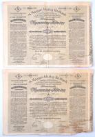 Budapest 1906. Konvenzionális Nyeremény-Kötvény A részkötvénye (2x), sorszámkövetők, szárazpecséttel T:III,III- sarokhiány, fo.