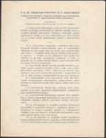 1938 Bp., Imrédy Béla m. kir. miniszterelnök által kiadott rendelet a Magyar Szent Koronához visszacsatolt területeken egyes követeléseknek, tartozásoknak és vagyontárgyaknak kötelező bejelentésével kapcsolatban