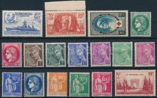 Franciaország 1938-1939 17 db bélyeg, France 1938-1939 17 stamps