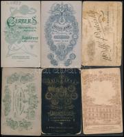 cca 1880-1910 8 db keményhátú fotó, portrék, magyar és külföldi műtermekből vegyesen (Krakkó, Budape...