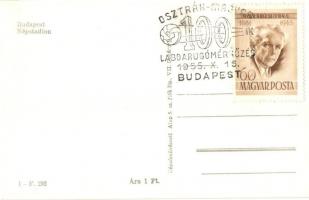 Budapest XIV. Népstadion, Képzőművészeti Alap kiadóvállalat, '1955 Osztrák-magyar 100. labdarúg...