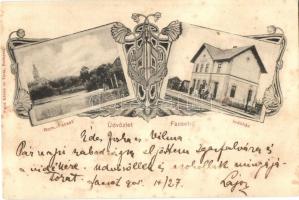 Facset, Facsád, Faget; Indóház, vasútállomás, kiadja Weisz Károly és társa / railway station, Art Nouveau (EB)