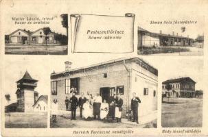 Budapest XVIII. Pestszentlőrinc, Állami lakótelep, Walter László telepi bazár és áruház, Horvát Ferencné vendéglője, Simon Béla fűszerüzlete, Bédy József sütödéje, kiadja Mezőfy Imre