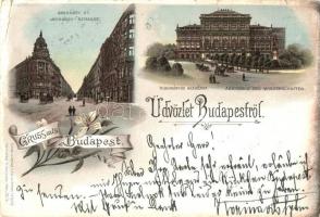 1898 Budapest, Andrássy út, Tudományos Akadémia, floral litho (b)