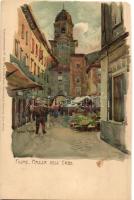 Fiume, Piazza dell' Erbe / Zöldség piac / vegetable market; Künstlerpostkarte No. 1137. von Ottmar Zieher, litho s: Raoul Frank (EM)