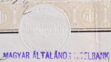 Budapest 1946. "Ganz és Társa Villamossági, Gép, Waggon- és Hajógyár Rt." részvényelismerv...