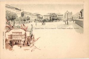 Budapest V. Ferenc József tér,Tudományos Akadémia épülete, 2 Kr. Ga. litho