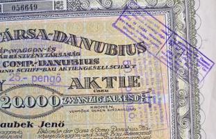 Budapest 1923. "Ganz és Társa-Danubius Gép-, Waggon- és Hajógyár Részvénytársaság" részvén...