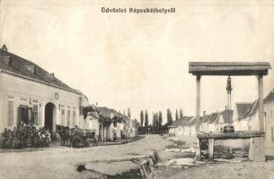 Répcekéthely, Mannersdorf an der Rabnitz; Kappel vendéglő, utcakép kúttal / restaurant, street view with well (EK)