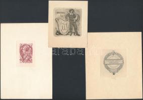 6db ex libris Rézkarc, papír,  jelzett, Sterbenz, Nagy Árpád, és mások  / Etched bookplates