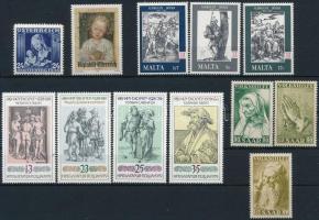 Dürer paintings 34 diff stamps Dürer festmény motívum 34 klf bélyeg 2 stecklapon