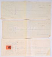 Pécs / Esztergom 1936-1943. 5db váltó részben vagy teljesen kitöltve, többön bélyegzés egyiken felül...