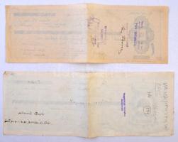 Pécs / Esztergom 1936-1943. 5db váltó részben vagy teljesen kitöltve, többön bélyegzés egyiken felül...