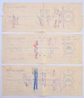 Békéscsaba / Maglód 1930-1936. 3db teljesen kitöltött váltó 50f és 60f névértékben, bélyegzésekkel, ...