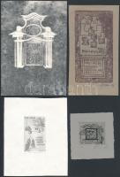 4 litván ex libris Kmieliauskas, Antanas, Kisarauskas Rézkarc, papír, jelzett / Etched bookplates 9x6, 9x13 cm