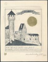 Nechánszky József (1936- ): Ex Libris kongresszus Rézkarc, papír, jelzett / Etched bookplate 10x8 cm