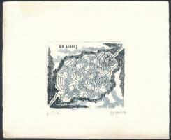 Gyarmati Lea (1938-): Ex libris labirintus. Horganymetszet, papír, jelzett, 7x8 cm
