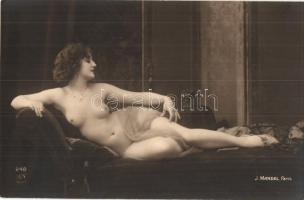 Nude lady, erotic postcard, J. Mandel, Paris (non PC)