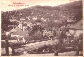 Selmecbánya, Banska Stiavnica; látkép a főiskolákról nézve / panorama (ragasztónyom / gluemark)