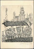 Valter Kraner(?-?): XVIII. Internationale Ex Libris Kongress. Rézkarc, papír, jelzett,11,5x9,5 cm