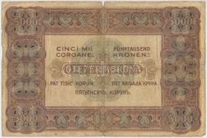 1920. 5000K "Orell Füssli Zürich" piros sorozat- és sorszám T:III- ly. Hungary 1920. 5000 ...
