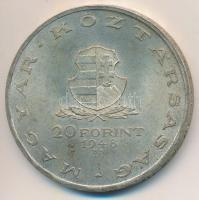 1948. 20Ft Ag "Táncsics" T:2 patina 
Adamo EM3