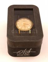 cca 1930 Angelus 18K arany, automata karóra. Szép állapotban, bőr szíjjal. Működő szerkezettel. / Angelus vintage 14C gold Swiss watch. Works.