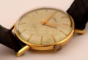 cca 1930 Angelus 18K arany, automata karóra. Szép állapotban, bőr szíjjal. Működő szerkezettel. / An...