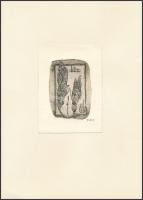 Didelyte, Gražina (1938-2007):3  db ex libris, rézkarc, papír, jelzett, különböző méretben / Etched,...