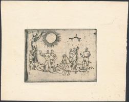 André Gastmans(?-?): Ex libris Leo Arras. Rézkarc, papír, jelzett, 8,5x6,5 cm