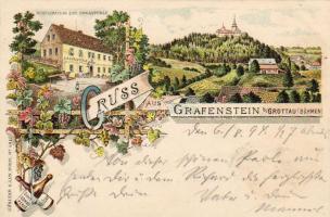 Grafenstein mit Restaurant 1894 C Litho