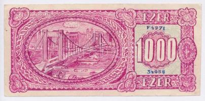 ~1970. 1000Ft kézzel rajzolt fantázia bankjegy T:III