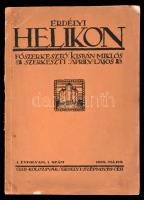 1928 Erdélyi Helikon. I. évfolyam, 1. szám. Szerk.: Kisbán Miklós, Áprily Lajos. Kolozsvár, 1928, Erdélyi Szépmíves Céh. Kiadói megviselt, hiányos borítójú papírkötés.